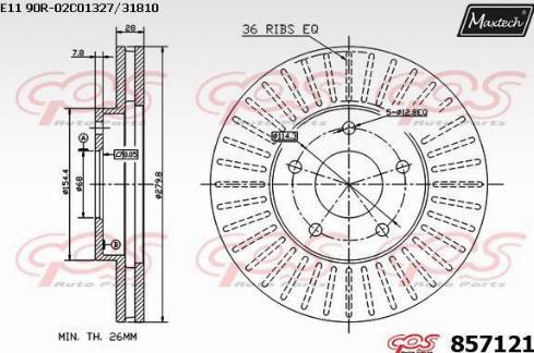 Maxtech 857121.0000 - Тормозной диск autosila-amz.com