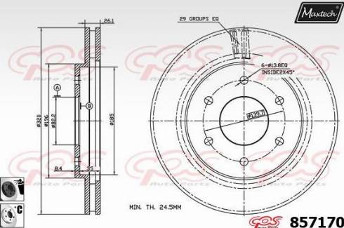 Maxtech 857170.6060 - Тормозной диск autosila-amz.com