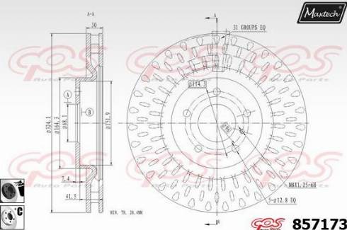 Maxtech 857173.6060 - Тормозной диск autosila-amz.com