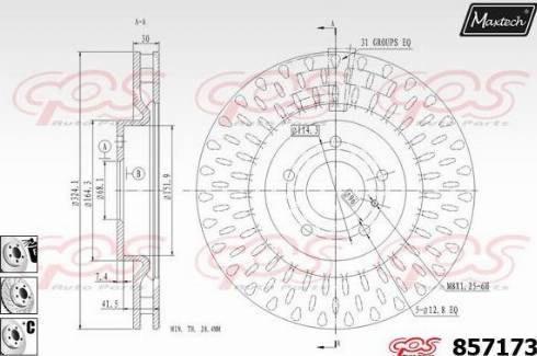 Maxtech 857173.6880 - Тормозной диск autosila-amz.com