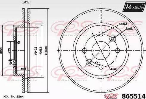 Maxtech 865514.6880 - Тормозной диск autosila-amz.com