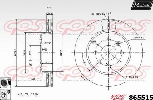 Maxtech 865515.6060 - Тормозной диск autosila-amz.com