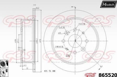 Maxtech 865520.6060 - Тормозной диск autosila-amz.com