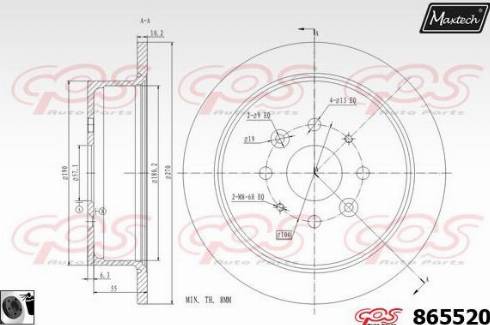 Maxtech 865520.0060 - Тормозной диск autosila-amz.com