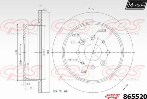 Maxtech 865520.0000 - Тормозной диск autosila-amz.com