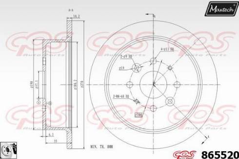 Maxtech 865520.0080 - Тормозной диск autosila-amz.com