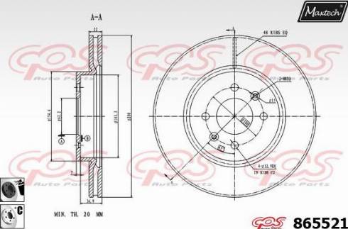 Maxtech 865521.6060 - Тормозной диск autosila-amz.com