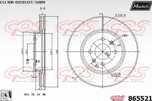 Maxtech 865521.0080 - Тормозной диск autosila-amz.com