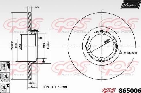 Maxtech 865006.6980 - Тормозной диск autosila-amz.com