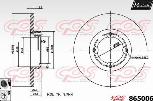 Maxtech 865006.6060 - Тормозной диск autosila-amz.com