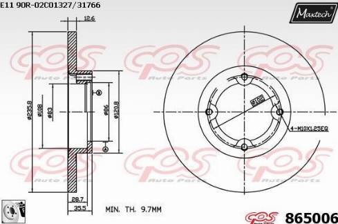 Maxtech 865006.0080 - Тормозной диск autosila-amz.com