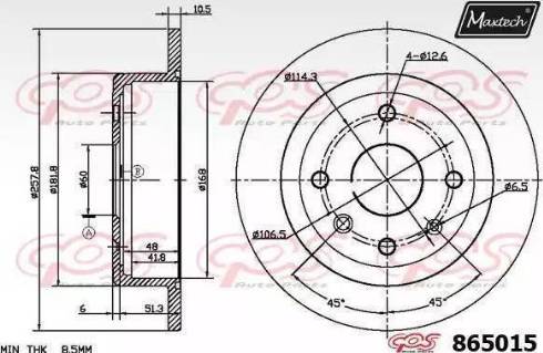 Maxtech 865015.6880 - Тормозной диск autosila-amz.com