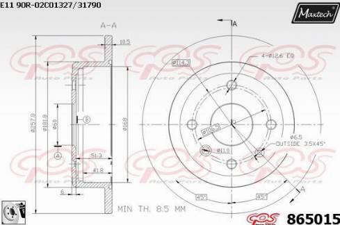 Maxtech 865015.0080 - Тормозной диск autosila-amz.com