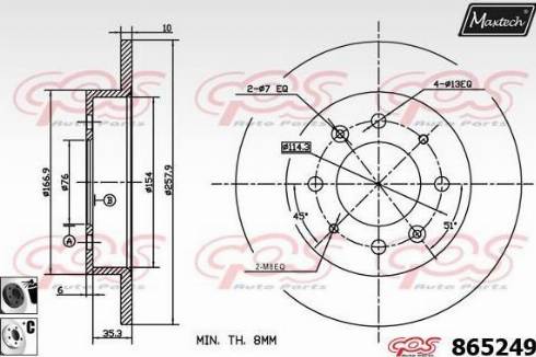 Maxtech 865249.6060 - Тормозной диск autosila-amz.com