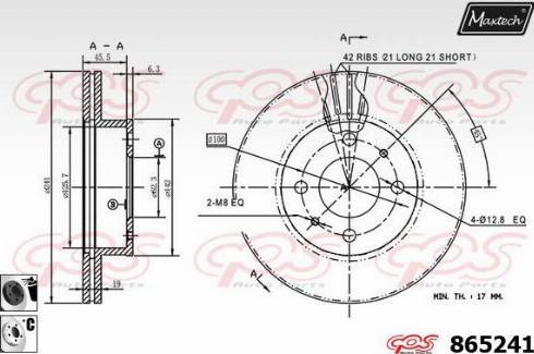 Maxtech 865241.6060 - Тормозной диск autosila-amz.com