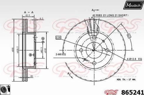 Maxtech 865241.0060 - Тормозной диск autosila-amz.com