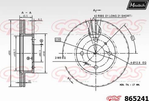 Maxtech 865241.0000 - Тормозной диск autosila-amz.com