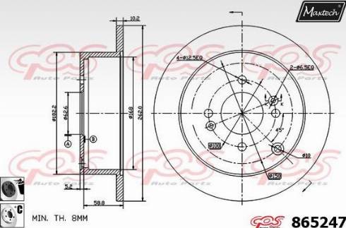 Maxtech 865247.6060 - Тормозной диск autosila-amz.com