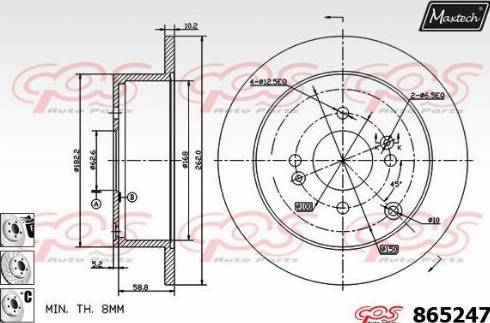 Maxtech 865247.6880 - Тормозной диск autosila-amz.com