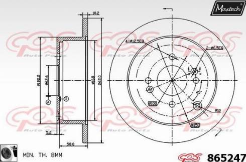 Maxtech 865247.0060 - Тормозной диск autosila-amz.com