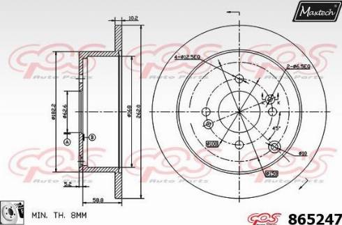 Maxtech 865247.0080 - Тормозной диск autosila-amz.com