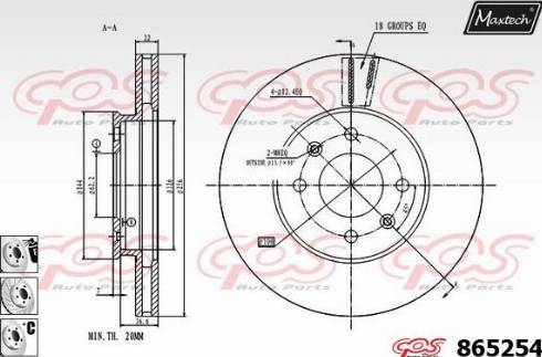 Maxtech 865254.6880 - Тормозной диск autosila-amz.com