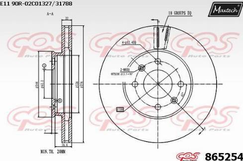 Maxtech 865254.0000 - Тормозной диск autosila-amz.com