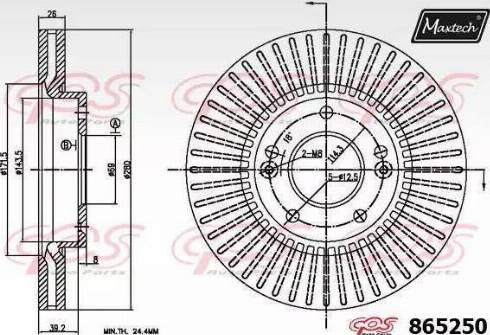 Maxtech 865250.6060 - Тормозной диск autosila-amz.com