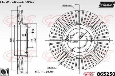 Maxtech 865250.0060 - Тормозной диск autosila-amz.com