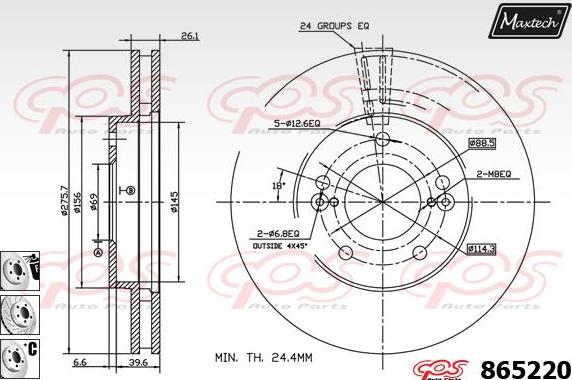 Maxtech 873007 - Тормозной диск autosila-amz.com