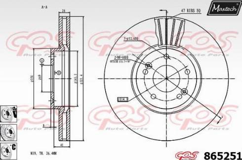 Maxtech 865251.6980 - Тормозной диск autosila-amz.com