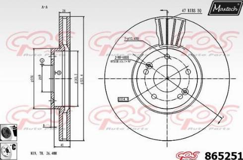 Maxtech 865251.6060 - Тормозной диск autosila-amz.com