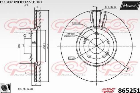 Maxtech 865251.0060 - Тормозной диск autosila-amz.com