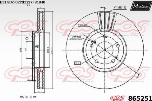 Maxtech 865251.0000 - Тормозной диск autosila-amz.com