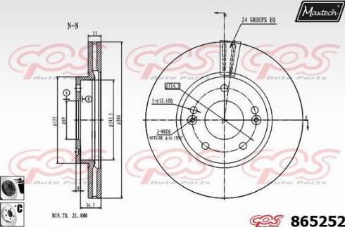 Maxtech 865252.6060 - Тормозной диск autosila-amz.com