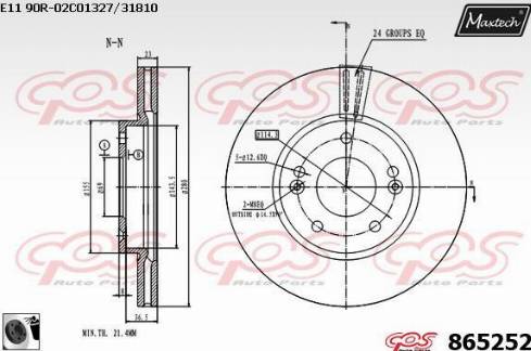 Maxtech 865252.0060 - Тормозной диск autosila-amz.com