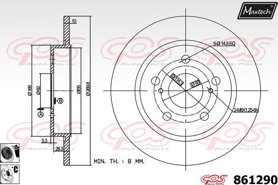 Maxtech 865252 - Тормозной диск autosila-amz.com