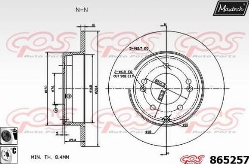 Maxtech 865257.6060 - Тормозной диск autosila-amz.com