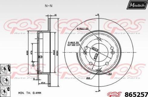 Maxtech 865257.6880 - Тормозной диск autosila-amz.com