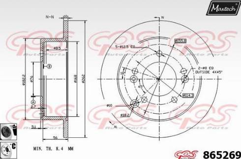 Maxtech 865269.6060 - Тормозной диск autosila-amz.com