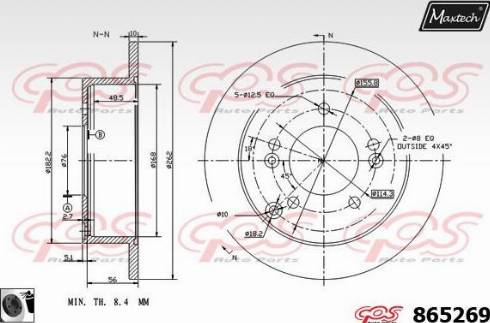 Maxtech 865269.0060 - Тормозной диск autosila-amz.com