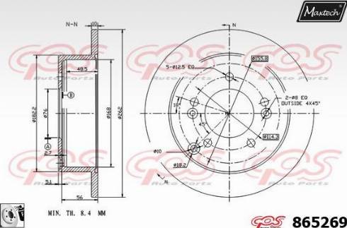 Maxtech 865269.0080 - Тормозной диск autosila-amz.com