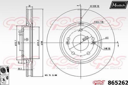 Maxtech 865262.6060 - Тормозной диск autosila-amz.com