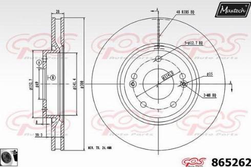 Maxtech 865262.0060 - Тормозной диск autosila-amz.com