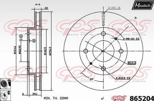 Maxtech 865204.6060 - Тормозной диск autosila-amz.com