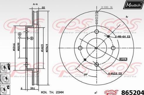 Maxtech 865204.6880 - Тормозной диск autosila-amz.com