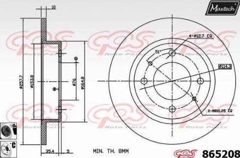 Maxtech 865208.6060 - Тормозной диск autosila-amz.com