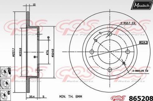 Maxtech 865208.6980 - Тормозной диск autosila-amz.com