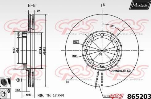 Maxtech 865203.6060 - Тормозной диск autosila-amz.com