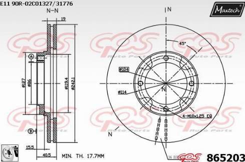 Maxtech 865203.0080 - Тормозной диск autosila-amz.com